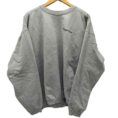 ザコットンエクスチェンジ THE COTTON EXCHANGE 90S USA製 刺繍タグ Merrill Lynch 刺繍 ゴマ塩 裏起毛 スウェット メンズ import:XL